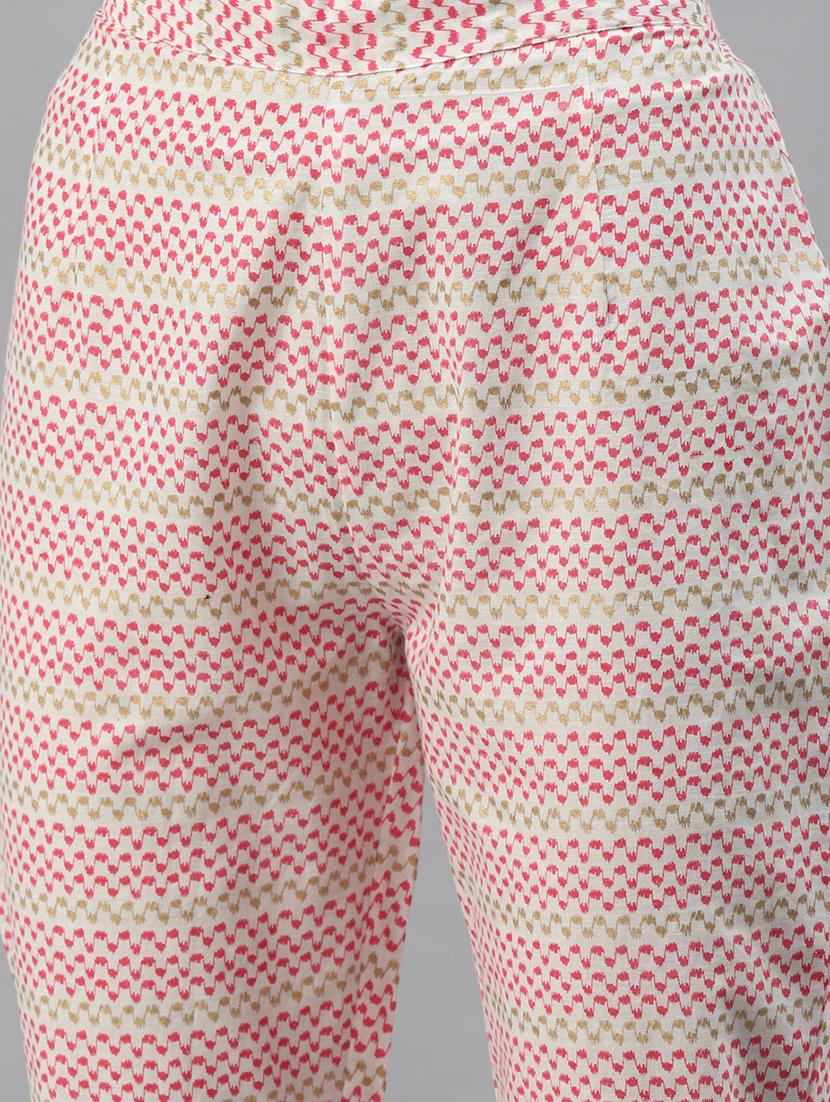 white cotton kurta pant set - 18315406 - Standard Image - 4