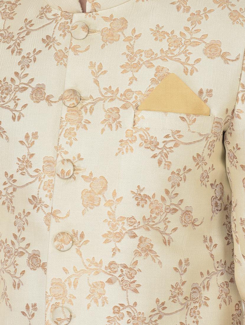 cream self-designed sherwani ethnic wear set - 18315506 - Standard Image - 4