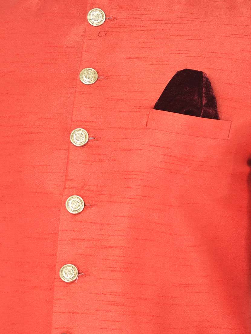 orange melange sherwani ethnic wear set - 18315512 -  Standard Image - 4