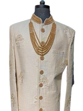 groom jaal work sherwani - 18315597 - Standard Image - 1