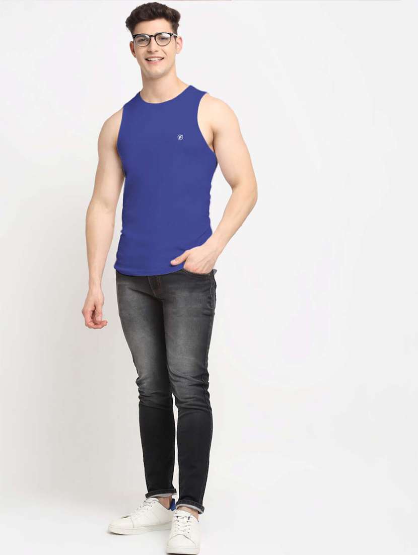 blue solid vest - 18315814 -  Standard Image - 4