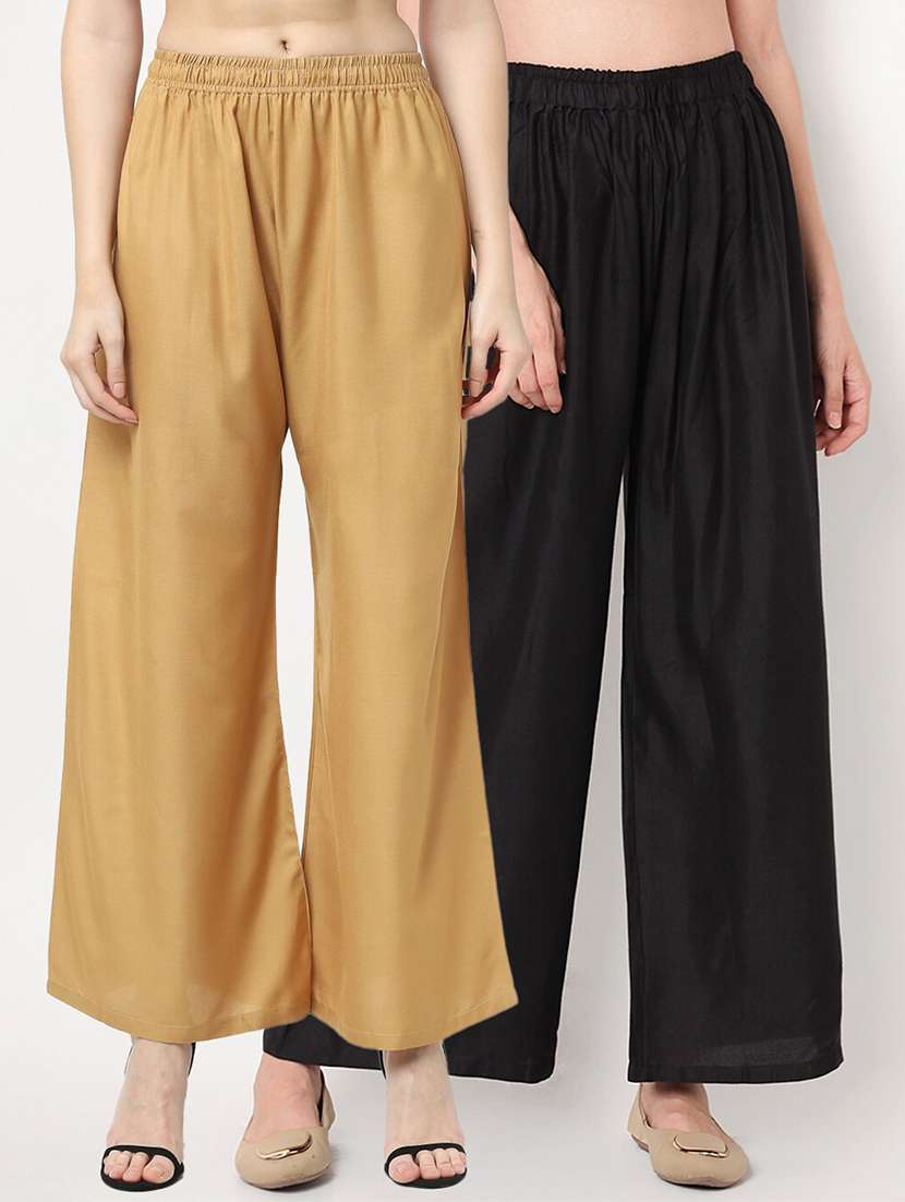 pack of 2 mid rise palazzo