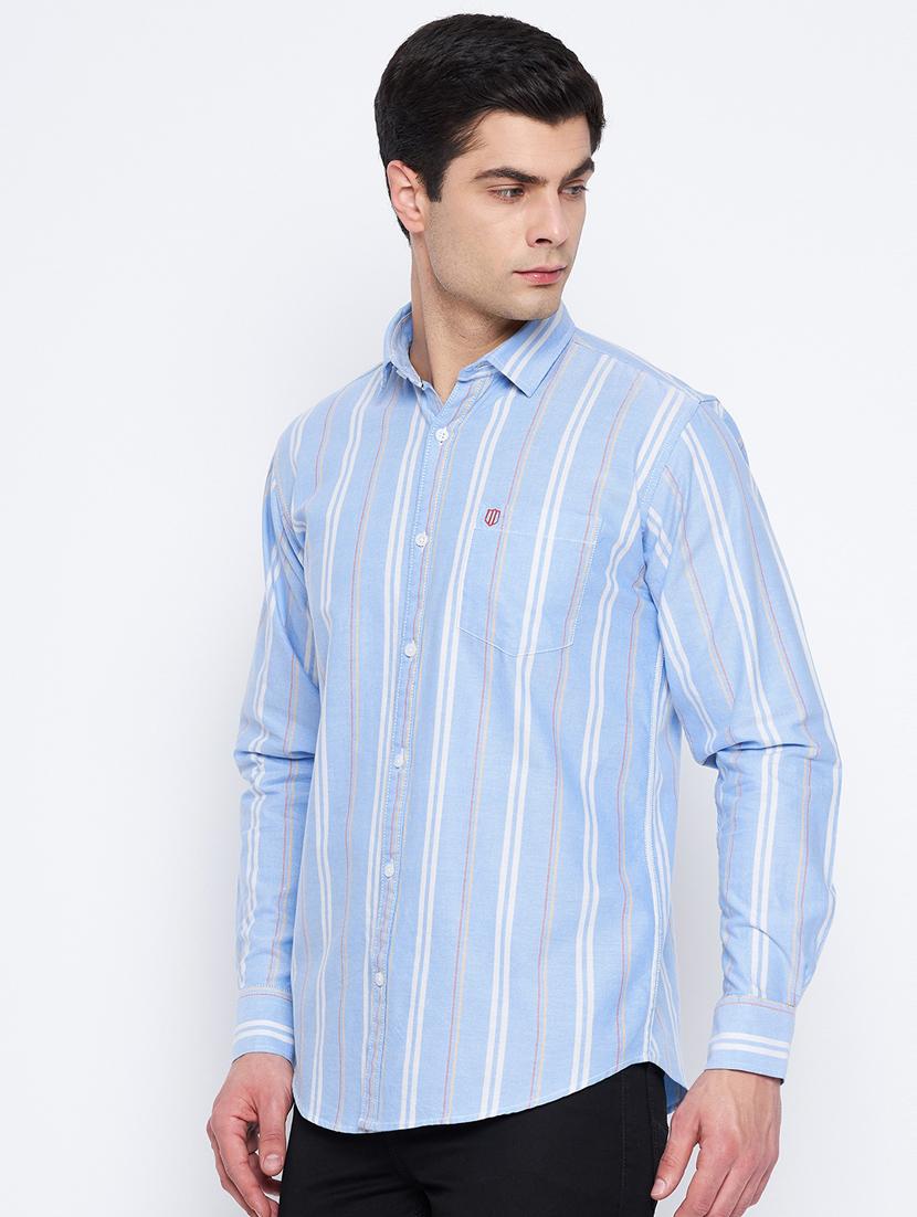 light blue striped casual shirt - 18316241 - Standard Image - 1