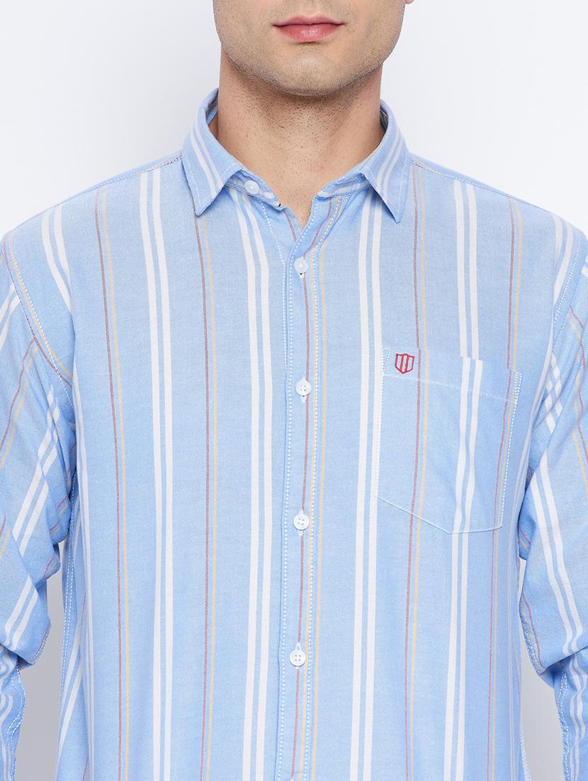 light blue striped casual shirt - 18316241 - Standard Image - 4