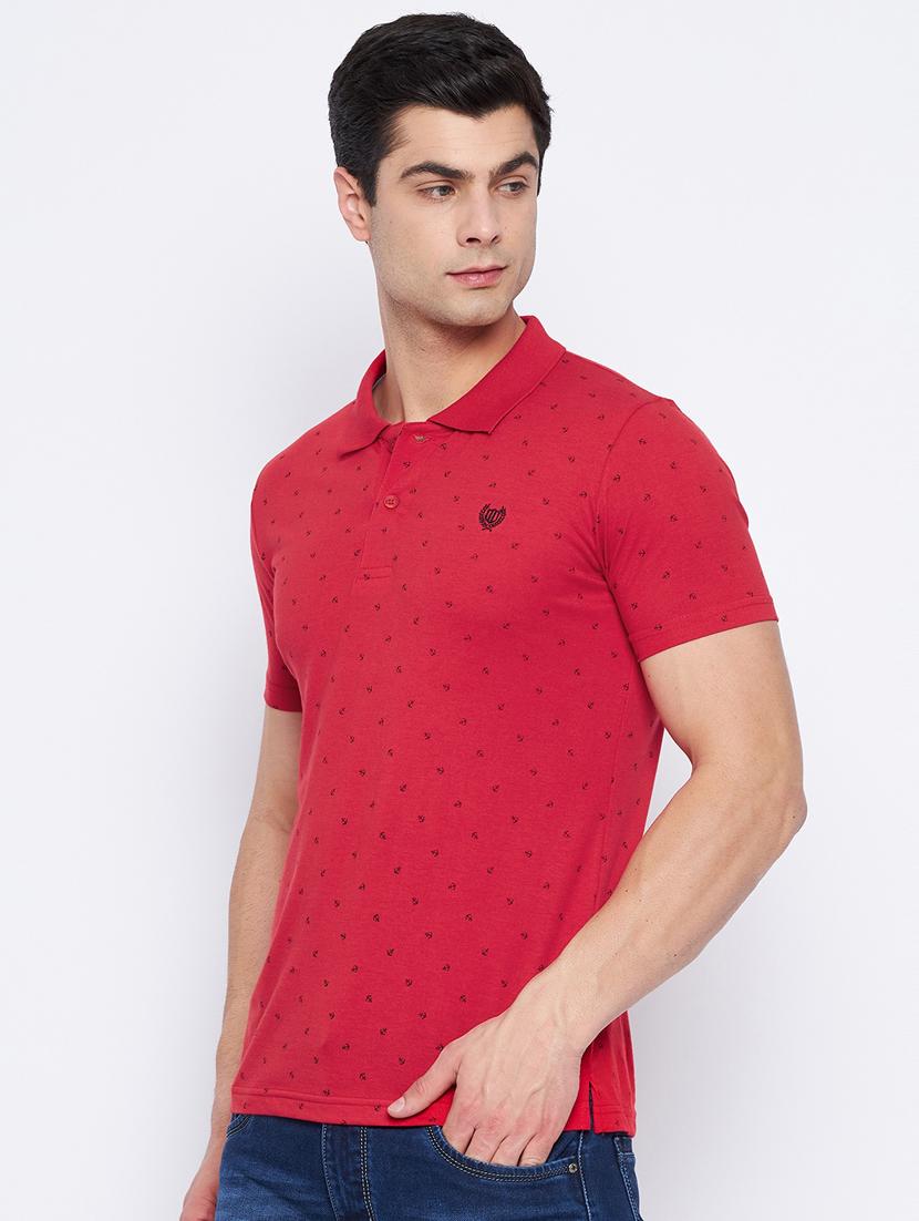 red printed polo t-shirt - 18316267 - Standard Image - 1