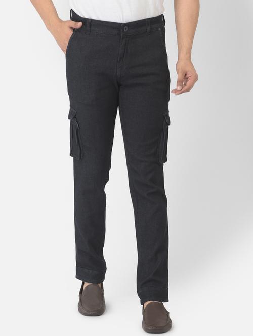 mens cargo plain jeans - 18317035 - Standard Image - 0