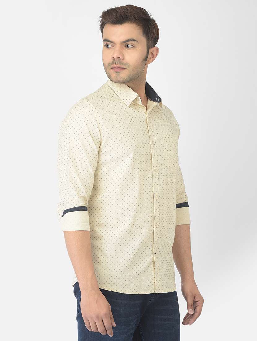beige printed casual shirt - 18317061 -  Standard Image - 1