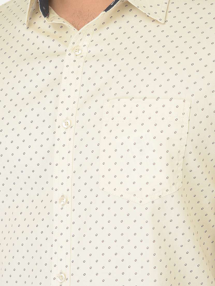 beige printed casual shirt - 18317061 - Standard Image - 4