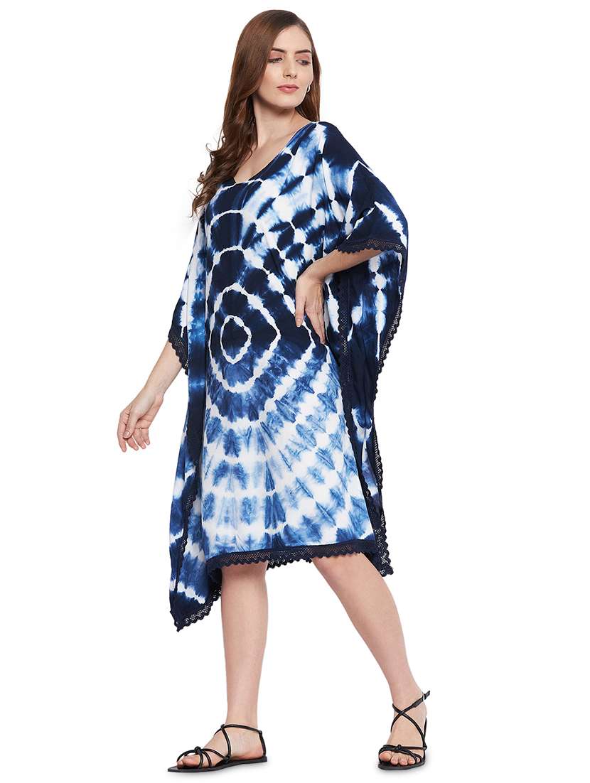 v-neck printed kaftan dress - 18317400 -  Standard Image - 1