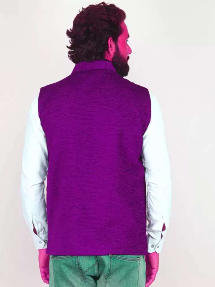 men's velvet waist coat sleeveless purple  - 18317673 -  Standard Image - 1