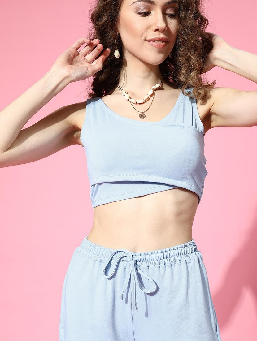 light blue solid 2 piece co-ord sets - 18317728 - Standard Image - 4