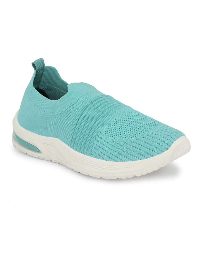 turquoise mesh slip on sports shoes - 18317846 -  Standard Image - 1
