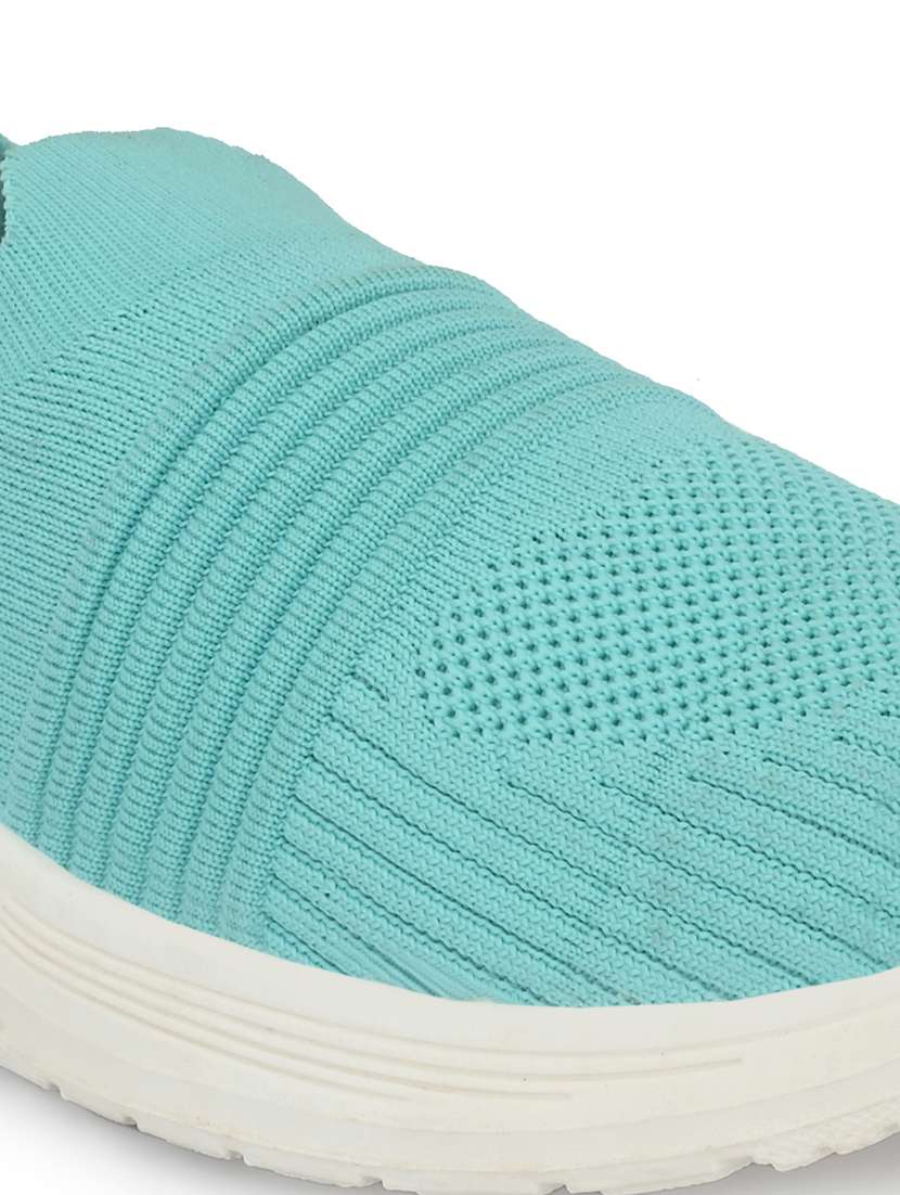 turquoise mesh slip on sports shoes - 18317846 -  Standard Image - 4