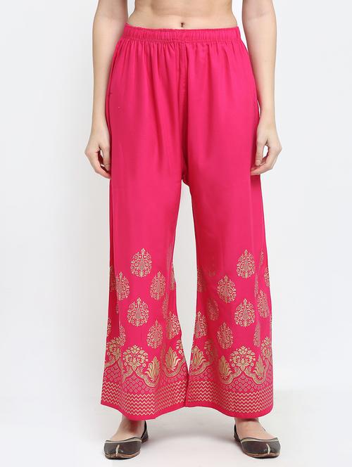 pink rayon cullottes palazzo - 18318050 - Standard Image - 0
