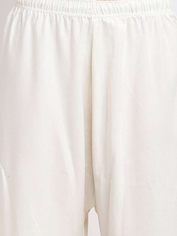 white rayon flared palazzo - 18318051 -  Standard Image - 4