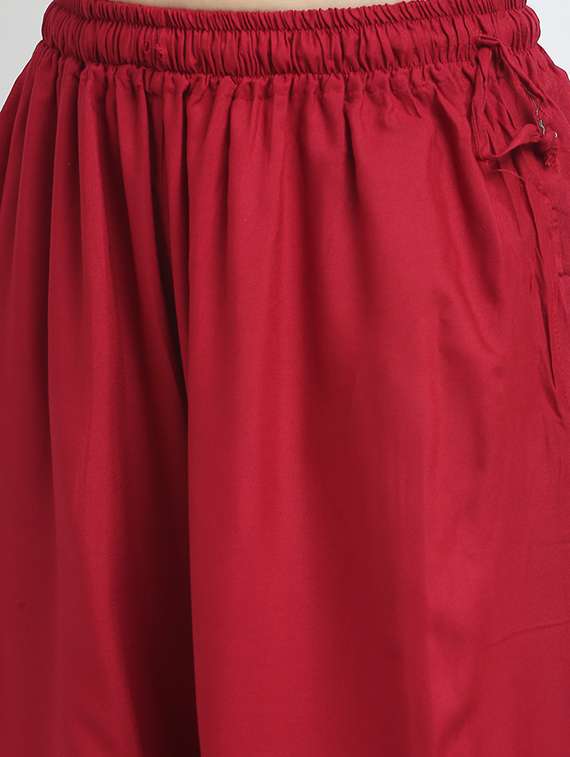 red rayon palazzos - 18318058 -  Standard Image - 4