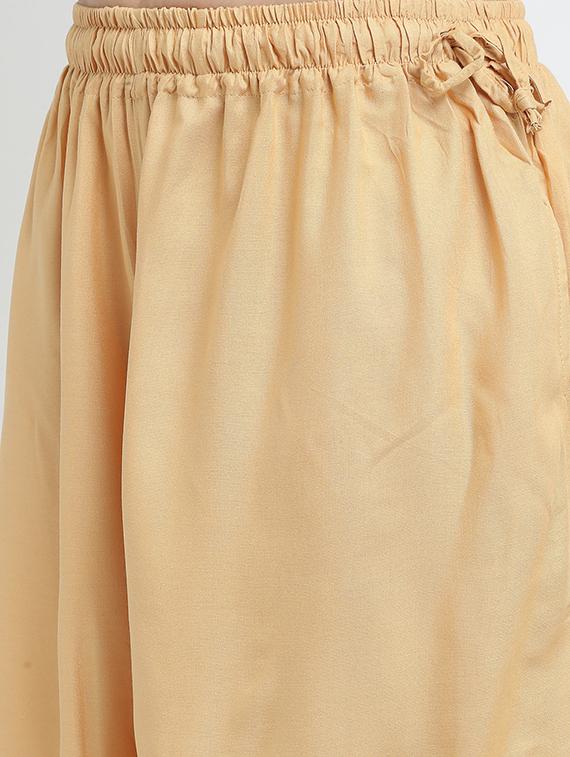 beige rayon palazzos - 18318059 - Standard Image - 4