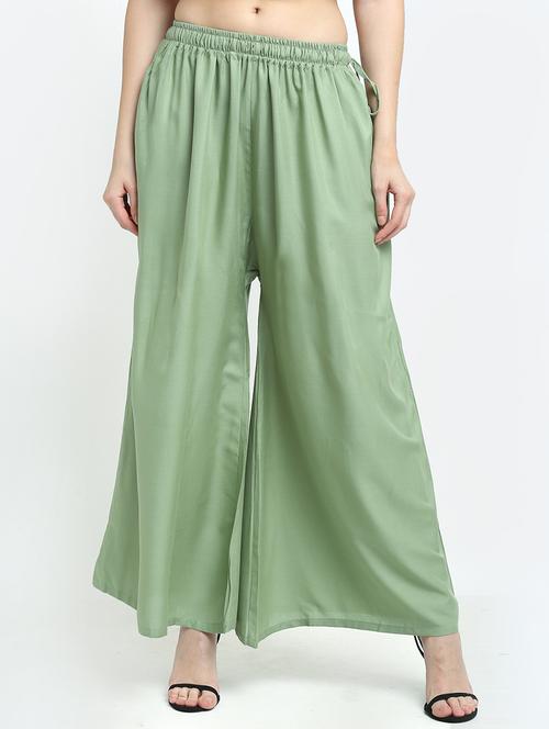 green rayon palazzos - 18318066 - Standard Image - 0