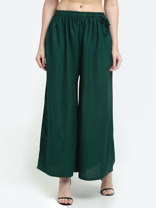 green rayon palazzos - 18318068 -  Standard Image - 0