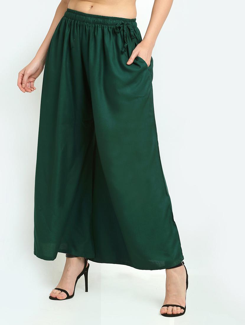 green rayon palazzos - 18318068 - Standard Image - 1