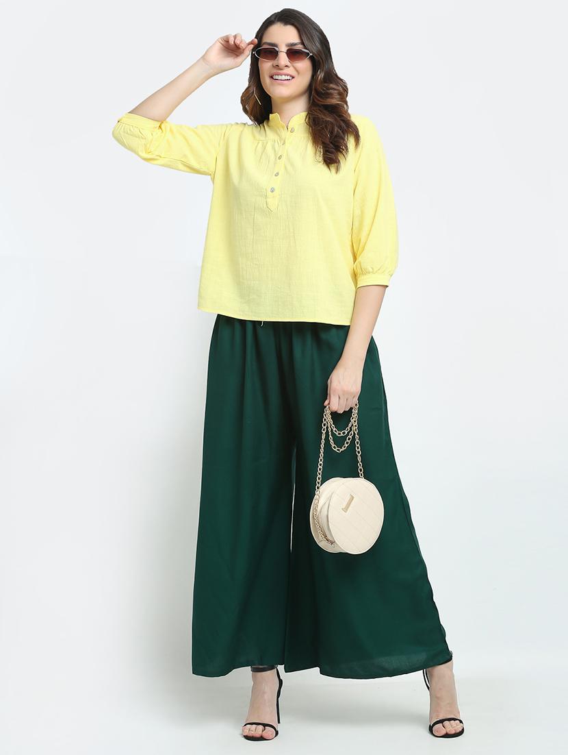 green rayon palazzos - 18318068 - Standard Image - 4