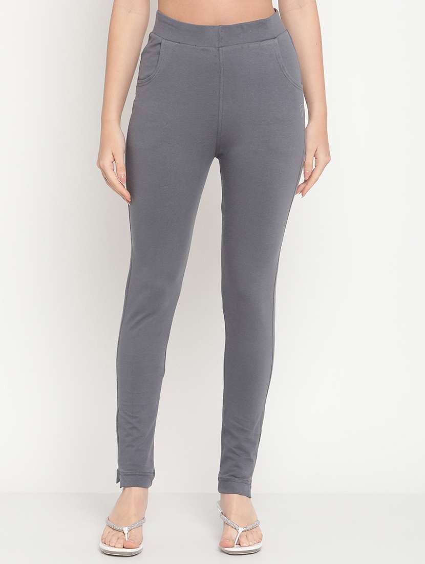 grey solid legging