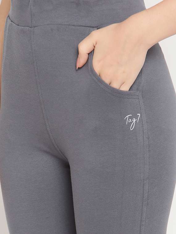 grey solid legging - 18318943 - Standard Image - 4