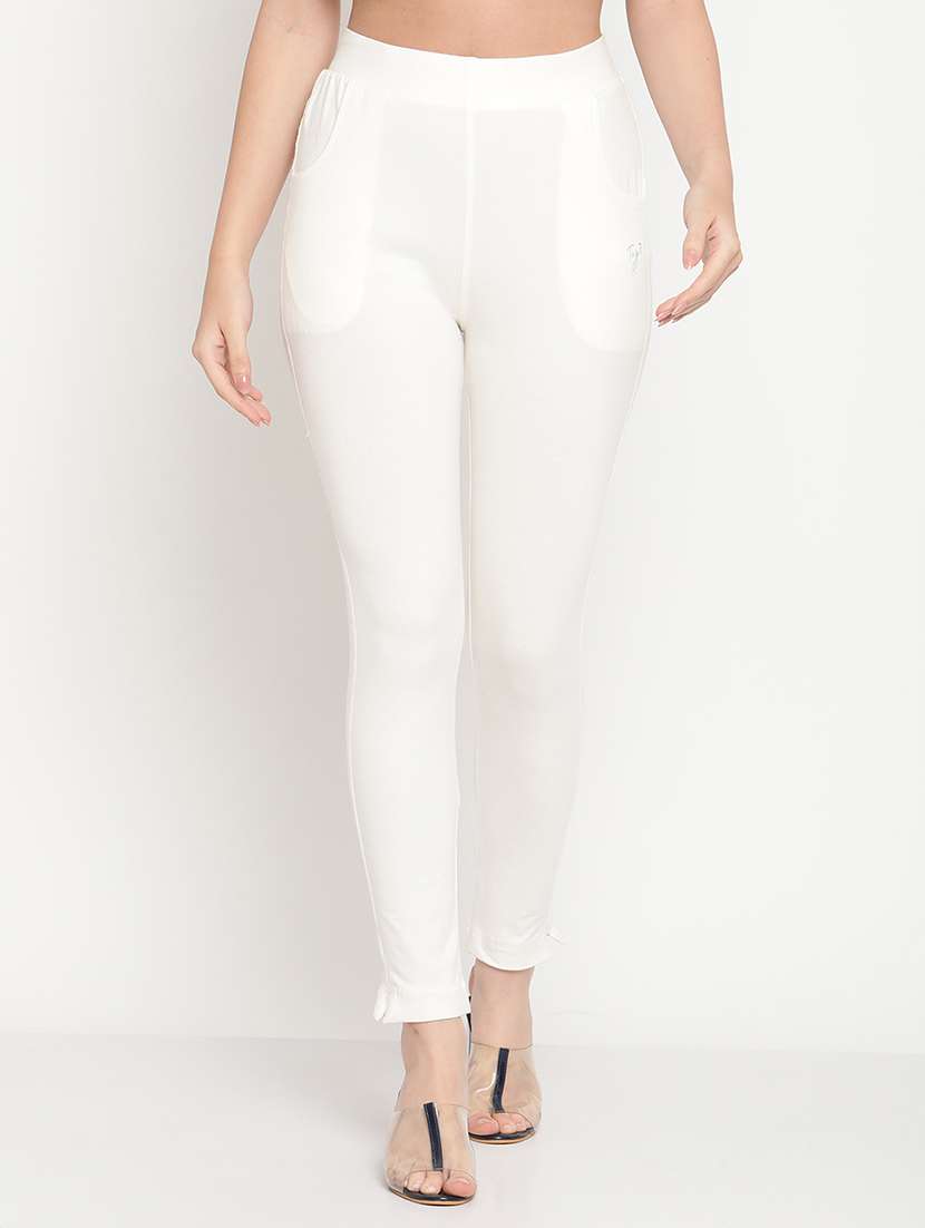 white cotton leggings - 18318950 - Zoom Image - 0