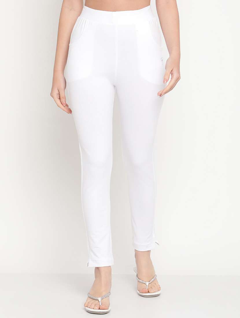 white cotton leggings