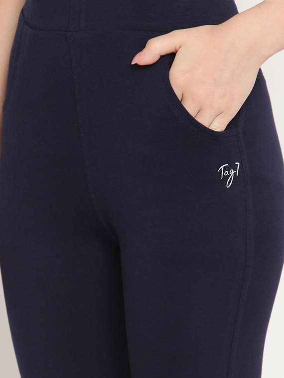 navy blue solid ankle length legging - 18319098 -  Standard Image - 4