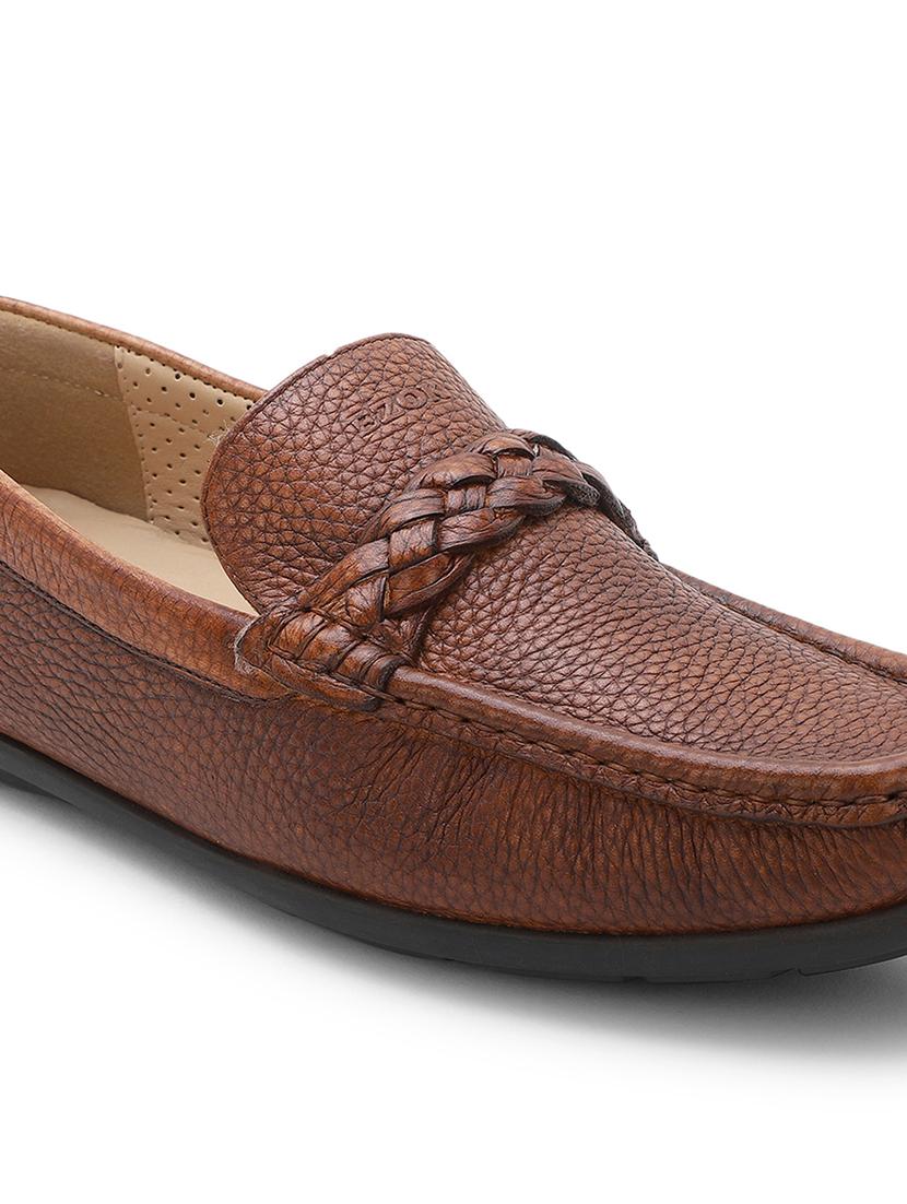 tan leather slip on loafers - 18319155 - Standard Image - 4