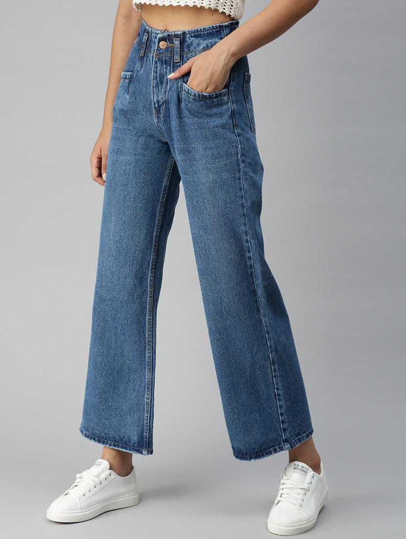 women's plain straight fit jeans - 18319645 -  Standard Image - 1