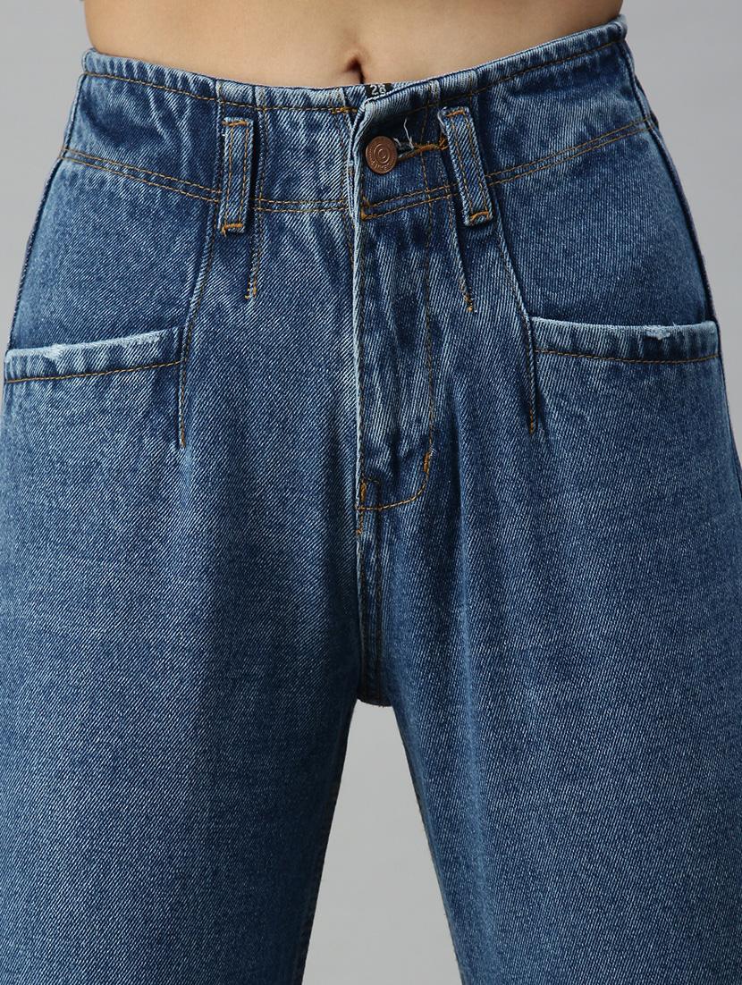 women's plain straight fit jeans - 18319645 - Standard Image - 4