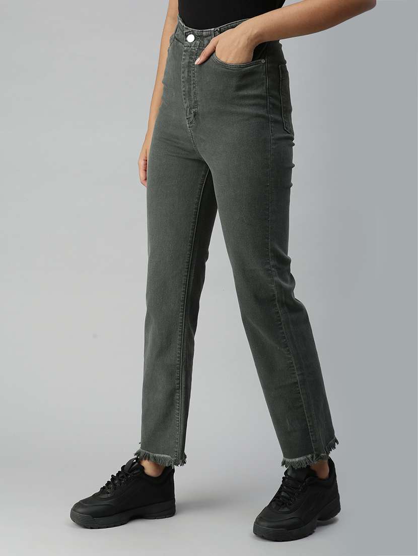 women's plain straight fit jeans - 18319652 -  Standard Image - 1