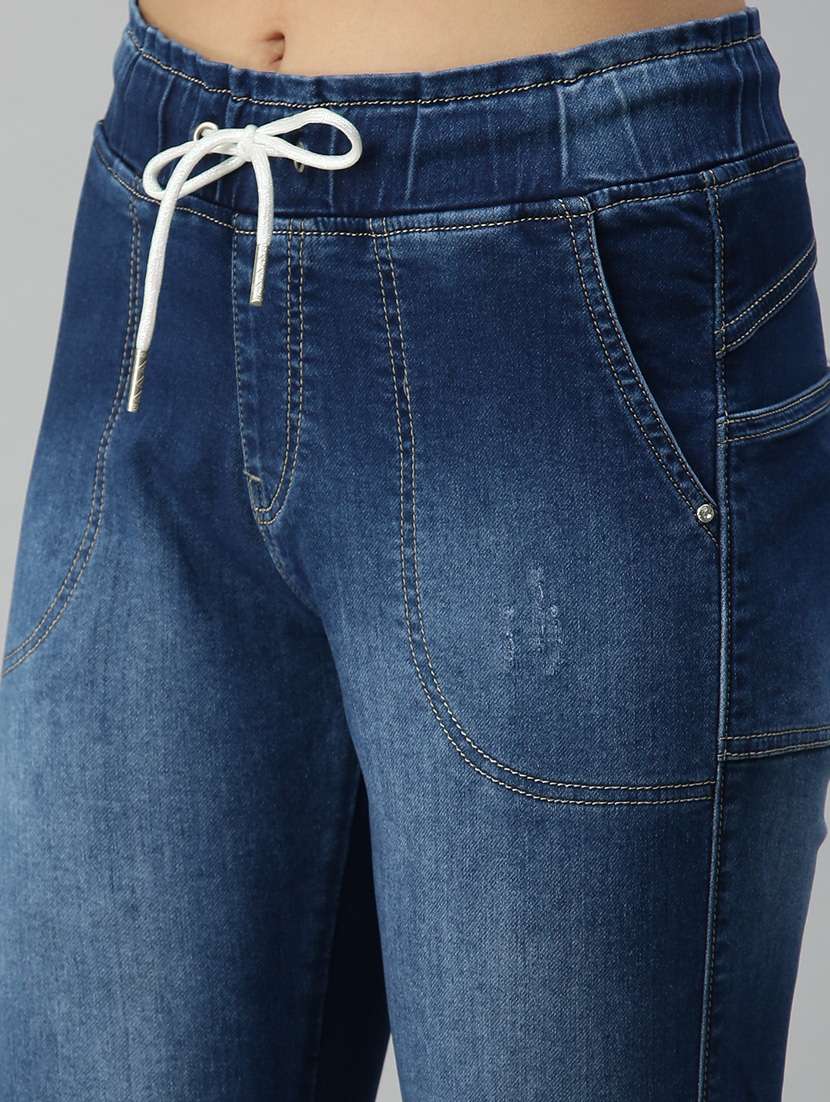 drawstring waist stone washed jean - 18319658 -  Standard Image - 4