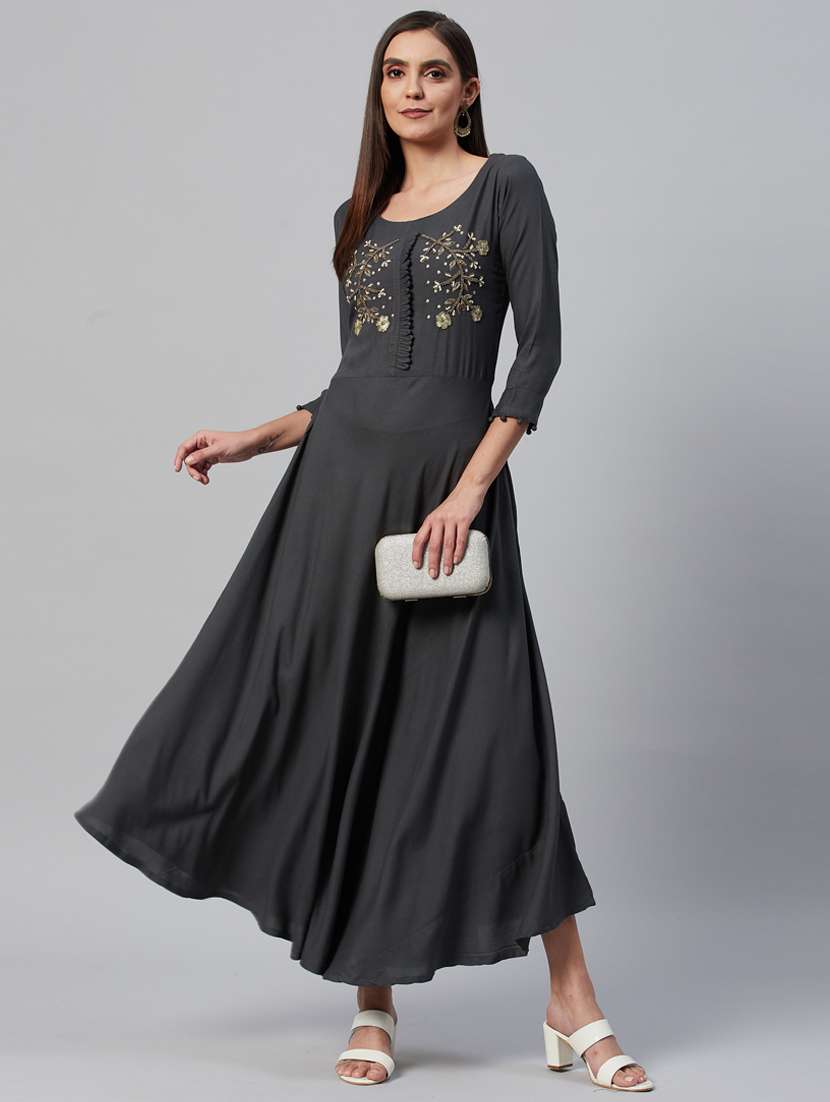 embellished flared ethnic dress