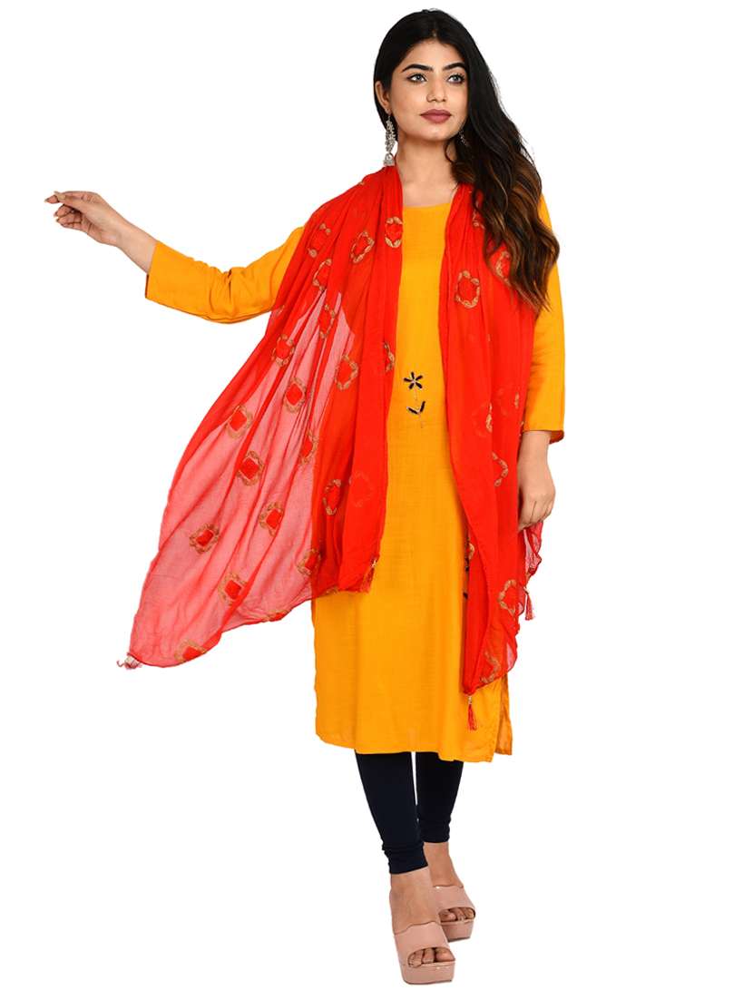 red chiffon dupatta - 18320629 -  Standard Image - 1