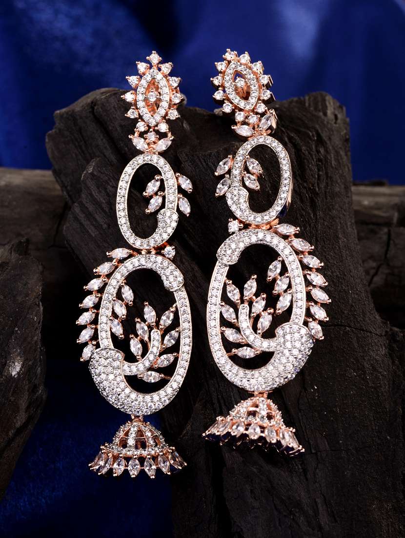 white brass drop earring