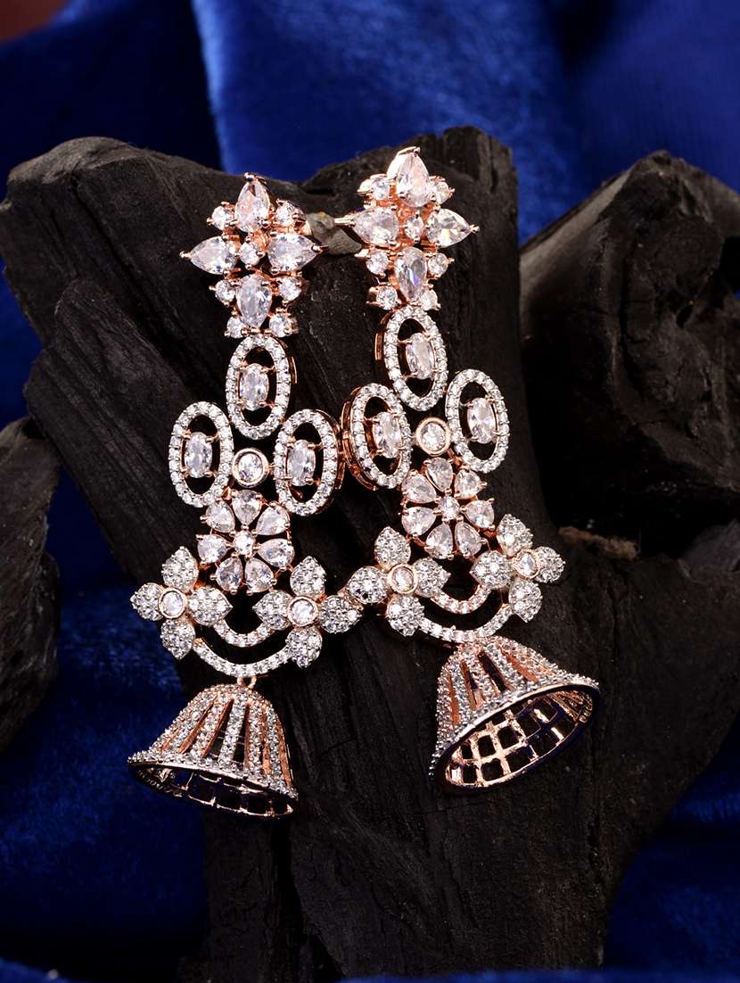 white brass drop earring