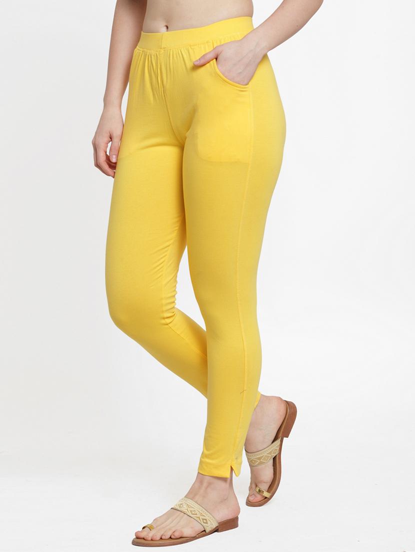 yellow solid legging - 18321142 - Standard Image - 1