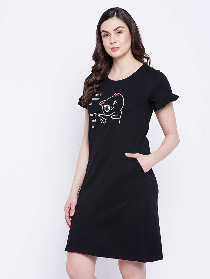 round neck graphic sleepshirt  - 18321522 -  Standard Image - 1