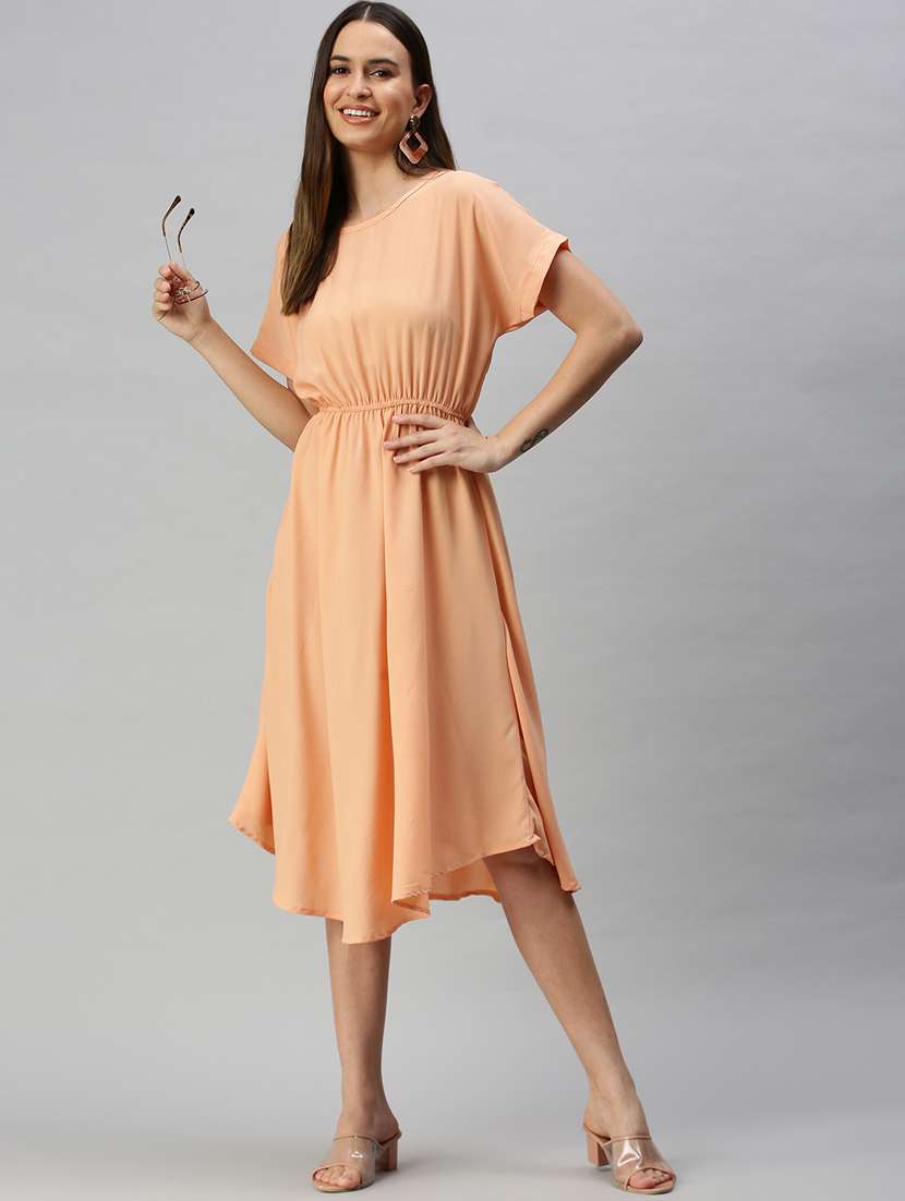 women's asymmetric solid dress - 18321829 - Zoom Image - 0