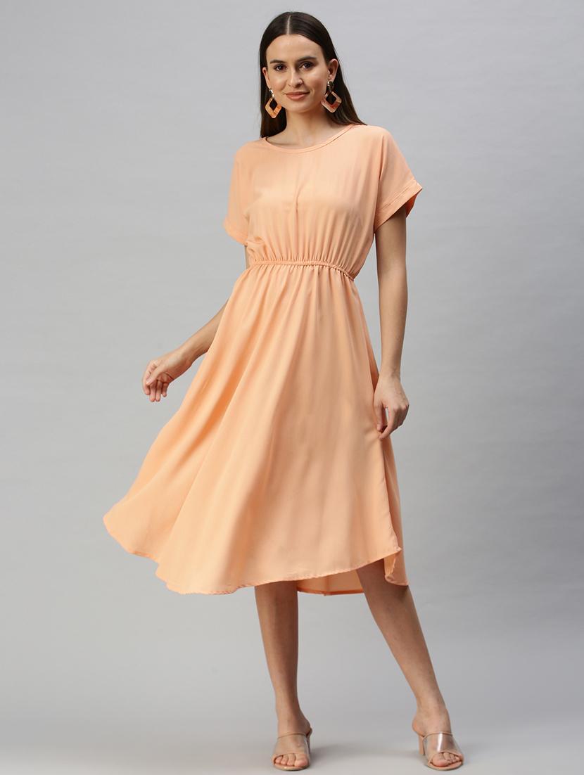 women's asymmetric solid dress - 18321829 - Standard Image - 1