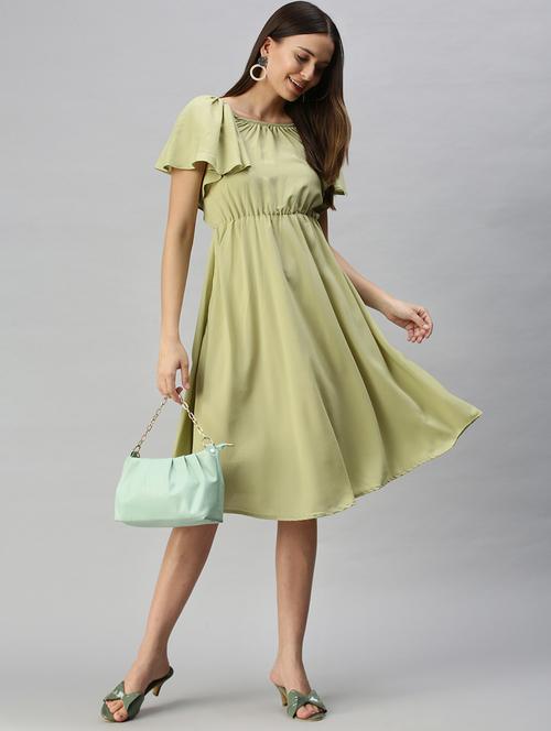 women's fit & flare solid dress - 18321831 - Standard Image - 0