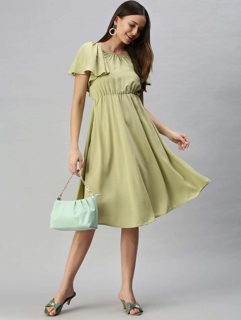 women's fit & flare solid dress - 18321831 - Zoom Image - 0