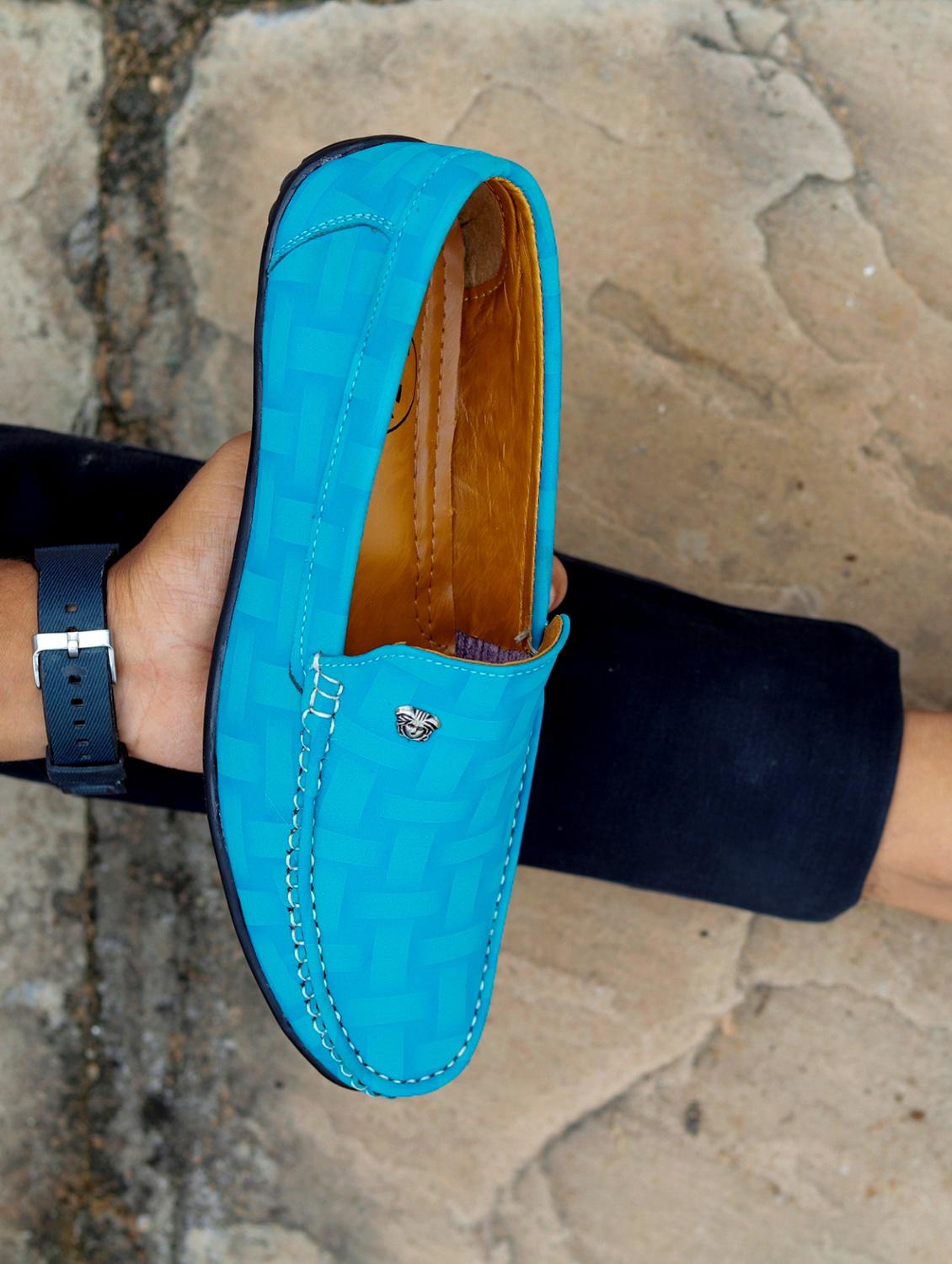 light blue slip on loafers - 18322527 - Standard Image - 1