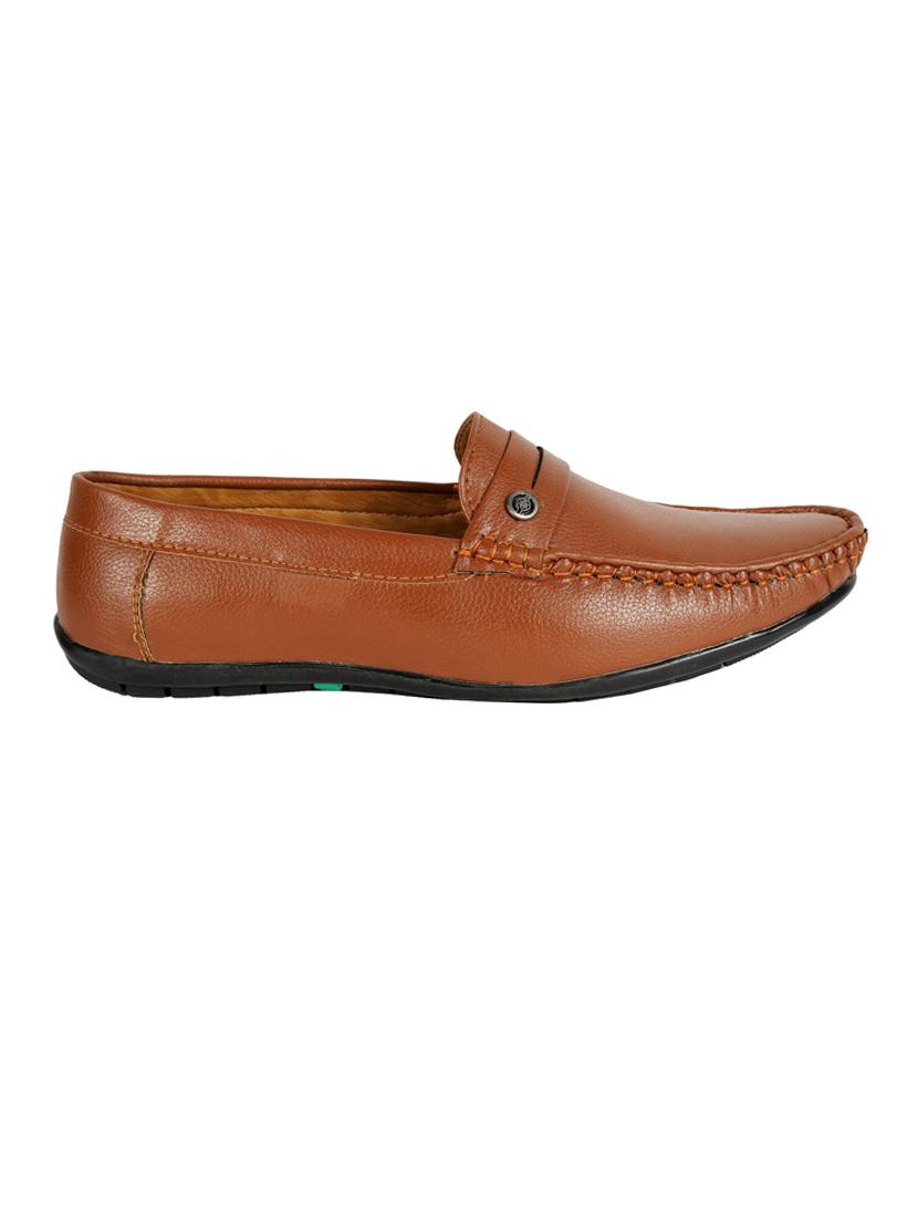 tan synthetic slip on loafers - 18322537 - Standard Image - 1
