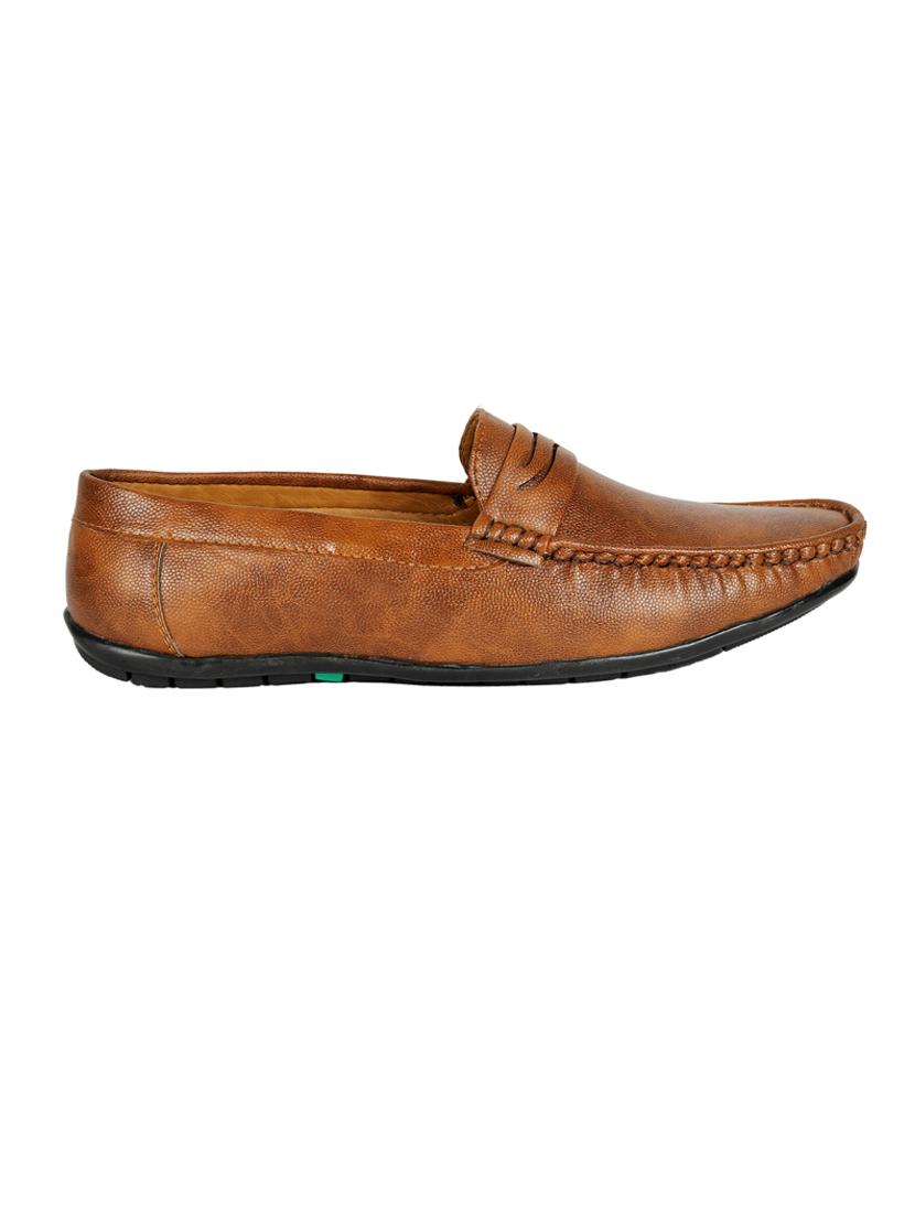 tan synthetic slip on loafers - 18322540 -  Standard Image - 1