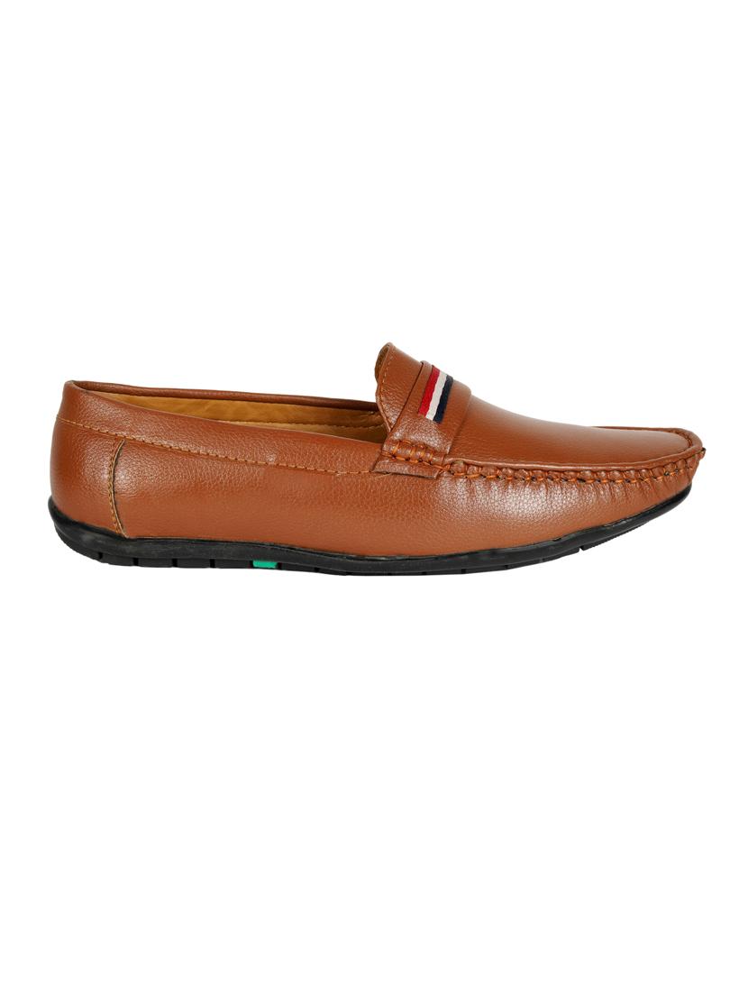 tan synthetic slip on loafers - 18322546 - Standard Image - 1