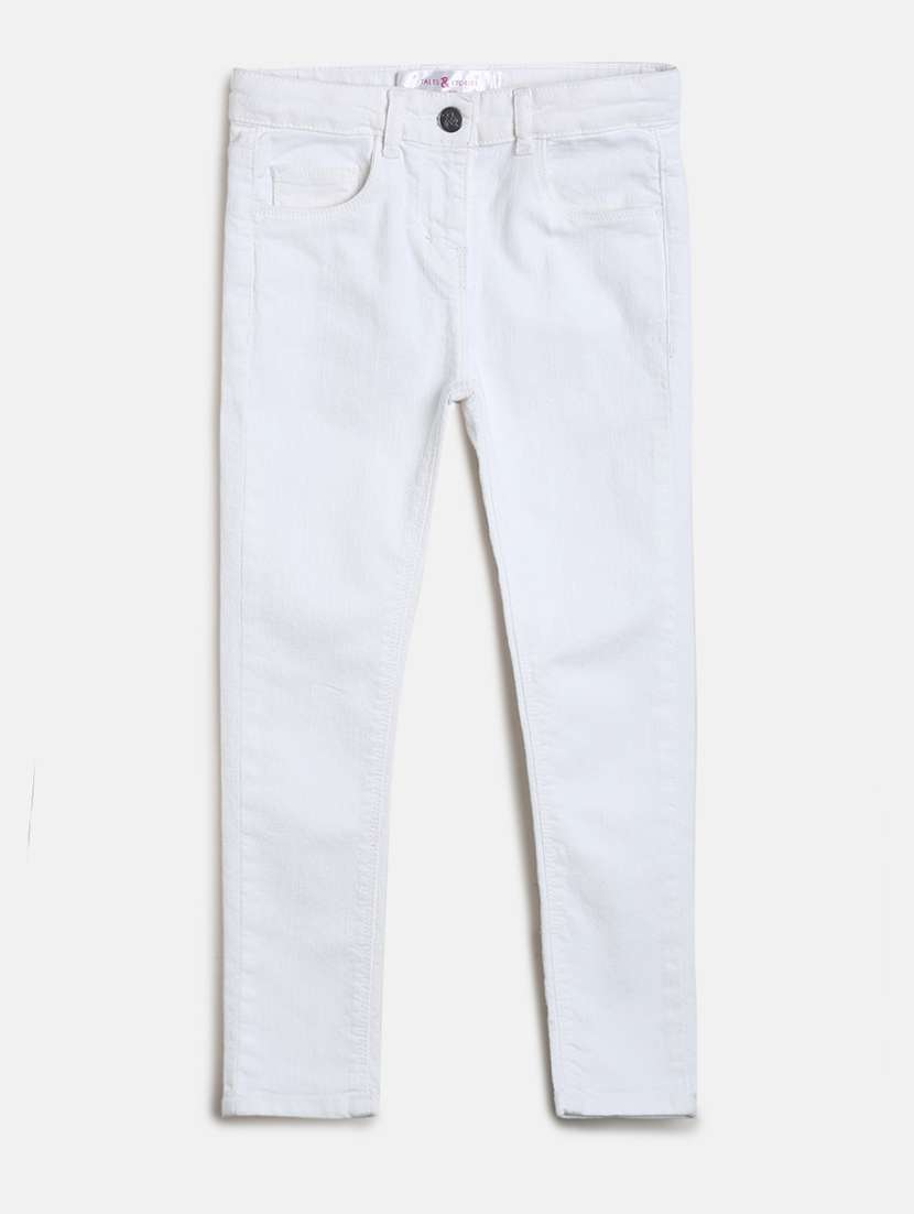 girls solid slim fit jeans